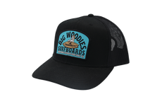 Load image into Gallery viewer, Big Woodies Surfboards Hat - Black Trucker

