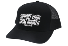 Load image into Gallery viewer, Support Your Local Hooker Hat - Black Trucker
